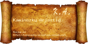 Kaminszky Arisztid névjegykártya